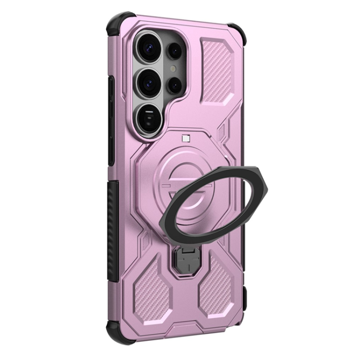 A-One Brand - Galaxy S26 Ultra Mobilskal Rotating Metal Kickstand - Rosa