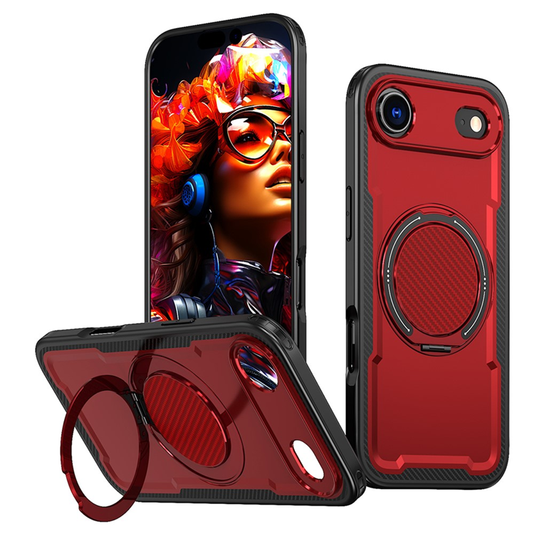 iPhone Air Mobilskal MagSafe TPU+PC Kickstand - Röd | 2353 | AlltMobil