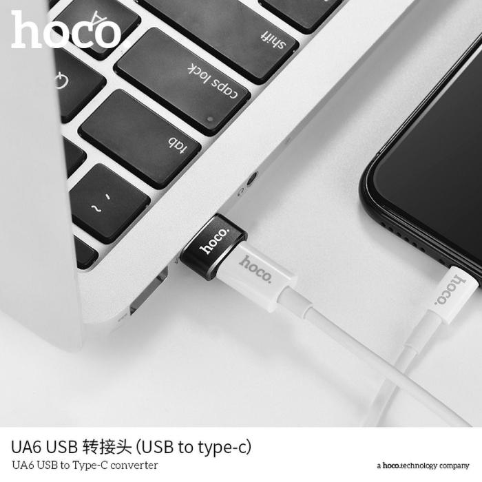 Hoco - HOCO adapter OTG USB till USB-C UA6 svart