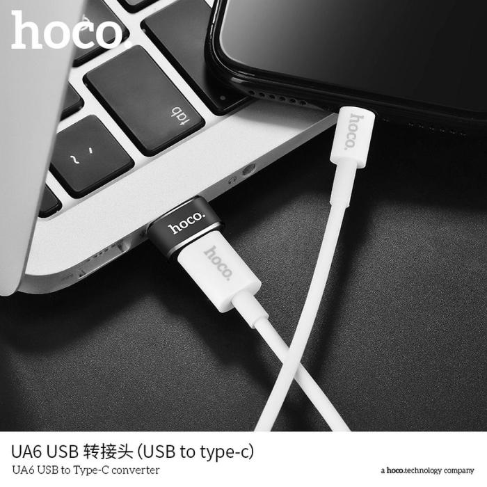 Hoco - HOCO adapter OTG USB till USB-C UA6 svart