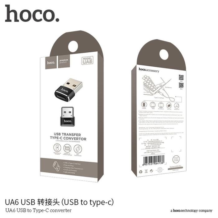 Hoco - HOCO adapter OTG USB till USB-C UA6 svart