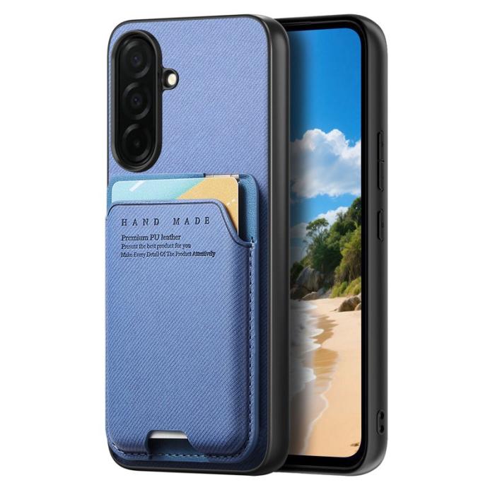 OEM - Mobilskal för Samsung Galaxy S26 Konstläder + PC + TPU med kortfack - Blå