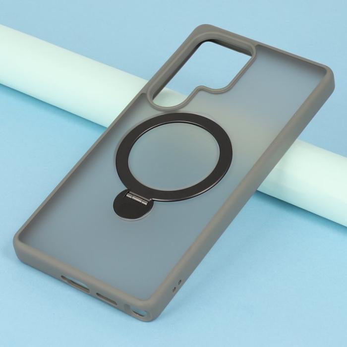 OEM - Mobilskal för Samsung Galaxy S26 Ultra Magnetiskt Ring Kickstand TPU + PC - Grå