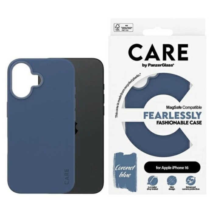 PanzerGlass - CARE By PanzerGlass iPhone 16 Mobilskal MagSafe Fashion - Blå