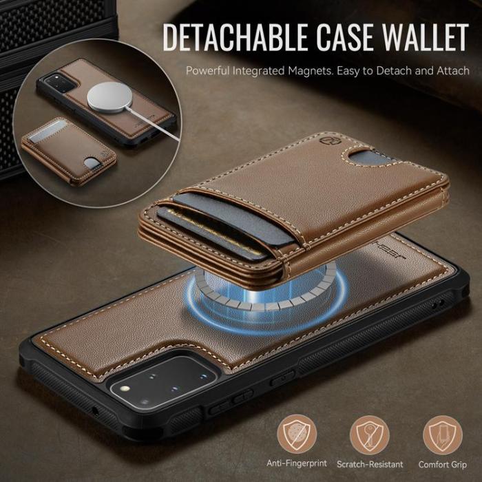 OEM - JEEHOOD Mobilskal till Samsung Galaxy S20 Plus Konstläder - Brun