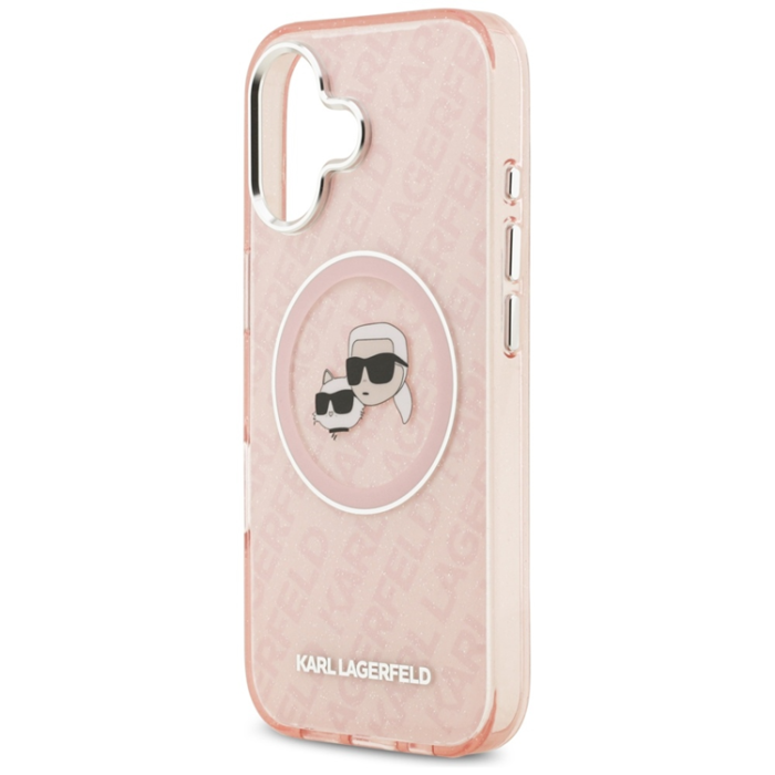 KARL LAGERFELD - Karl Lagerfeld iPhone 17 Mobilskal Magsafe Glitter Karl Och Choupette Heads