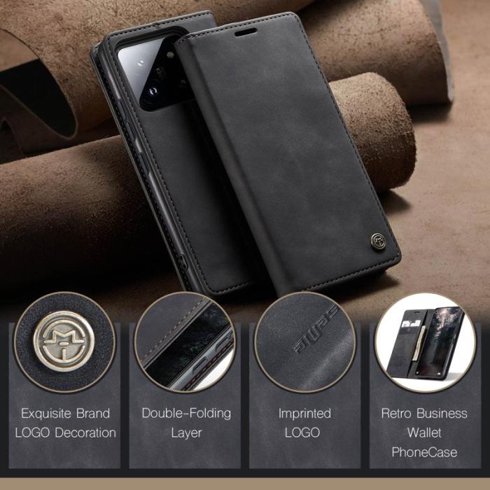 Caseme - CASEME 013 Series Mobilskal till Xiaomi 14 Automatisk Stängning Svart