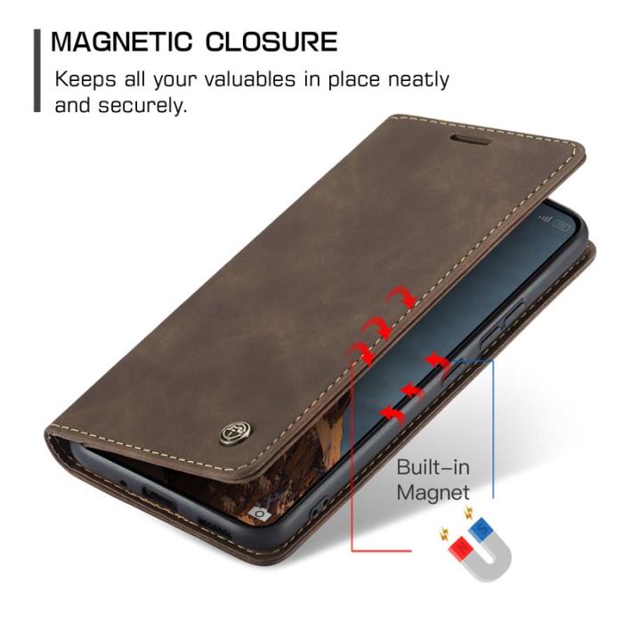 Caseme - CASEME 013 Series Xiaomi 14 Ultra Plånboksfodral Konstläder - Brun