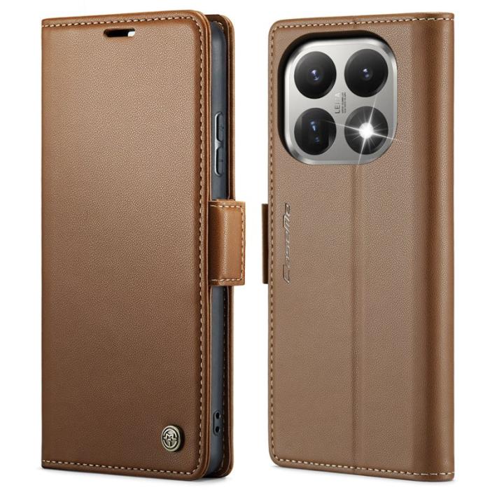 Caseme - CASEME 023 Mobilskal till Xiaomi 15T RFID-Skydd Glansig Brun