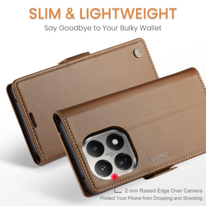 Caseme - CASEME 023 Mobilskal till Xiaomi 15T RFID-Skydd Glansig Brun