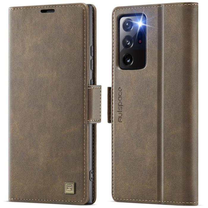 AUTSPACE - AUTSPACE Fodral för Samsung Galaxy Note20 Ultra KonstLäder - Brun