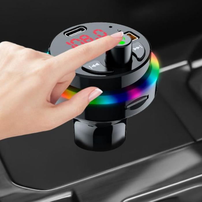 A-One Brand - Billaddare 25W 2xUSB-A 1xUSB-C med Musikspelare PDF17 - Svart