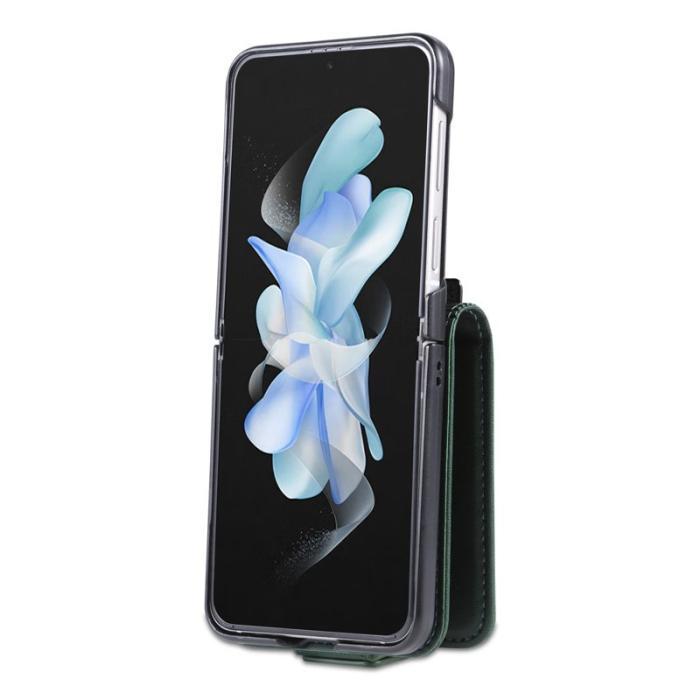AZNS - AZNS Samsung Galaxy Z Flip4 Plånboksfodral Konstläder - Grön