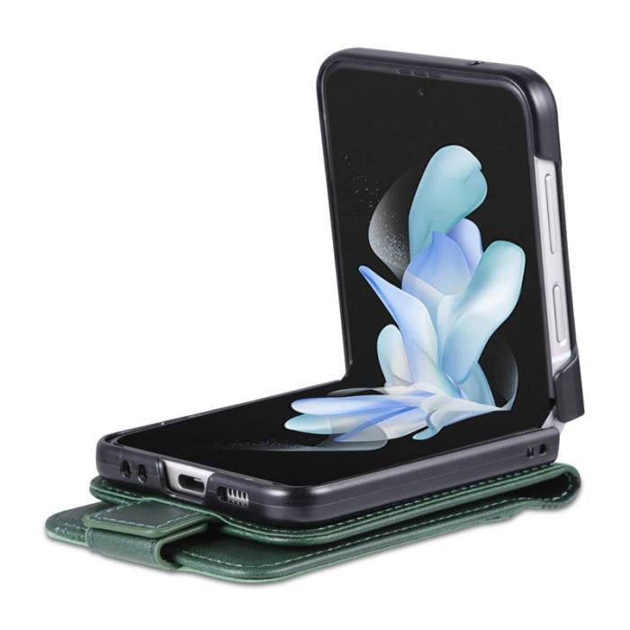 AZNS - AZNS Samsung Galaxy Z Flip4 Plånboksfodral Konstläder - Grön