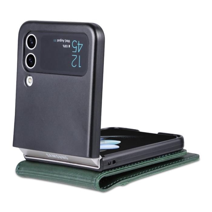 AZNS - AZNS Samsung Galaxy Z Flip4 Plånboksfodral Konstläder - Grön