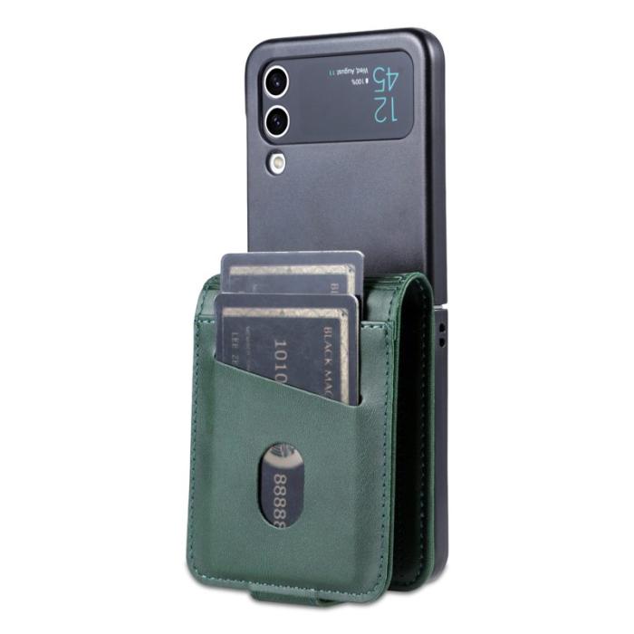 AZNS - AZNS Samsung Galaxy Z Flip4 Plånboksfodral Konstläder - Grön