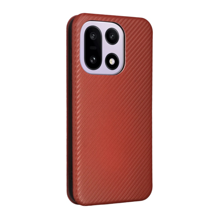 A-One Brand - OnePlus 15 Plånboksfodral Carbon Fiber Drop-Proof Konstläder - Brun