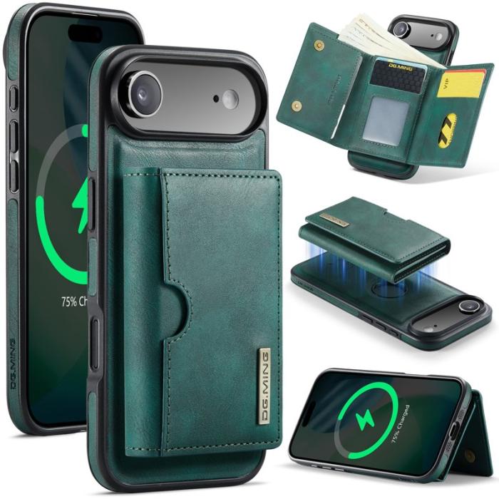 DG.MING - DG.MING M6 Series Mobilskal till iPhone Air Magnetiskt Plånboksfodral Grön