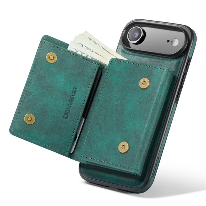 DG.MING - DG.MING M6 Series Mobilskal till iPhone Air Magnetiskt Plånboksfodral Grön