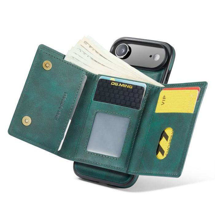 DG.MING - DG.MING M6 Series Mobilskal till iPhone Air Magnetiskt Plånboksfodral Grön