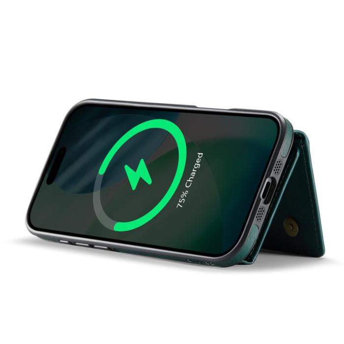 DG.MING - DG.MING M6 Series Mobilskal till iPhone Air Magnetiskt Plånboksfodral Grön