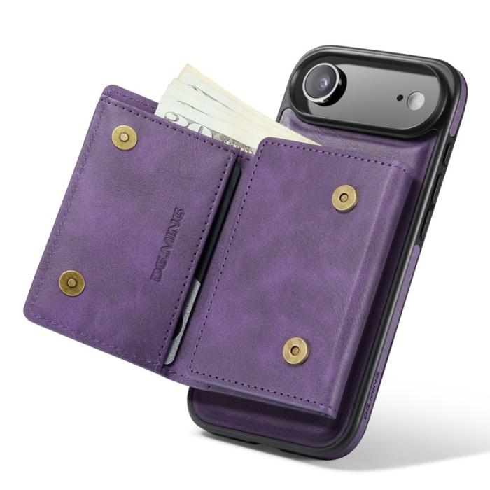 DG.MING - DG.MING M6 Series Mobilskal till iPhone Air Magnetiskt Plånboksfodral Lila