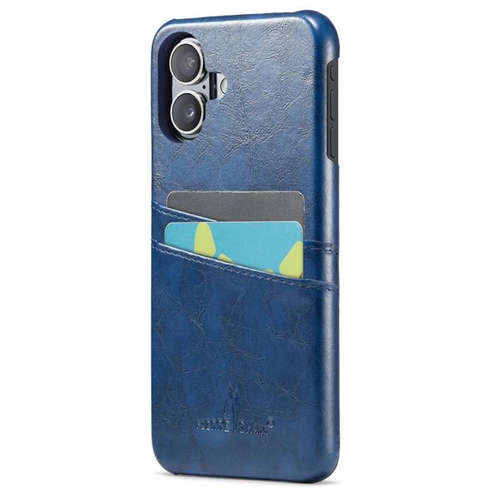 FIERRE SHANN - FIERRE SHANN för iPhone 16 Plus Fodral - Waxy KonstLäder - Blå