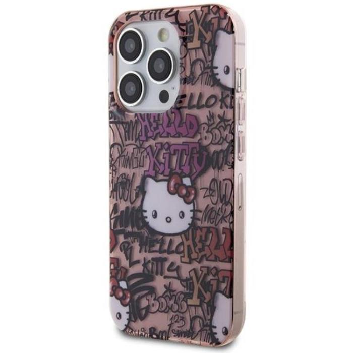 Hello Kitty - Hello Kitty iPhone 15 Pro Max Mobilskal IML Tags Graffiti - Rosa