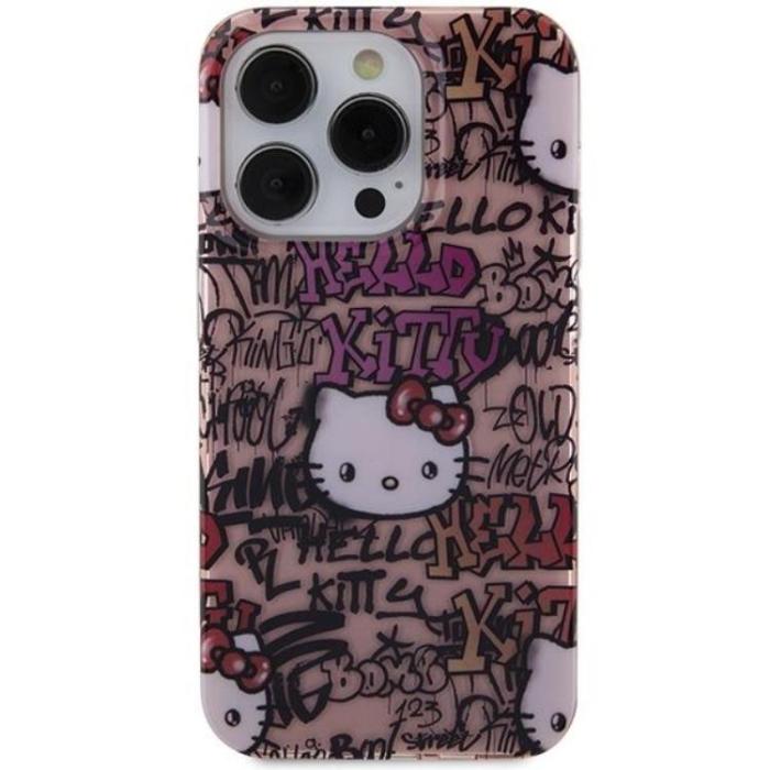 Hello Kitty - Hello Kitty iPhone 15 Pro Max Mobilskal IML Tags Graffiti - Rosa