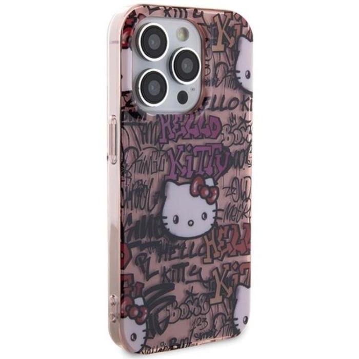 Hello Kitty - Hello Kitty iPhone 15 Pro Max Mobilskal IML Tags Graffiti - Rosa