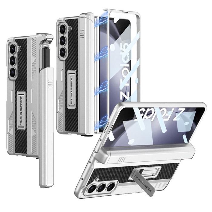 GKK - GKK Samsung Galaxy Z Fold5 Fodral Kickstand PC - Silver
