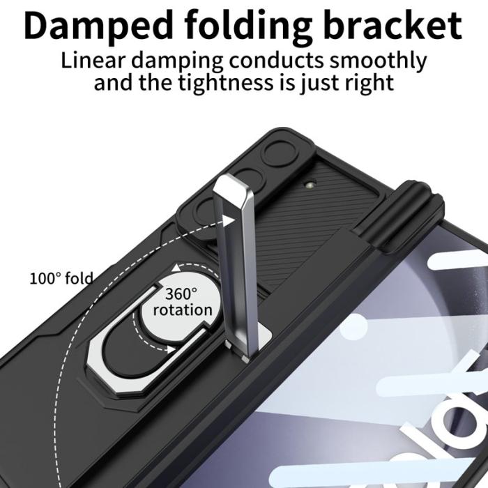 GKK - GKK Samsung Galaxy Z Fold5 Fodral Kickstand PC - Svart