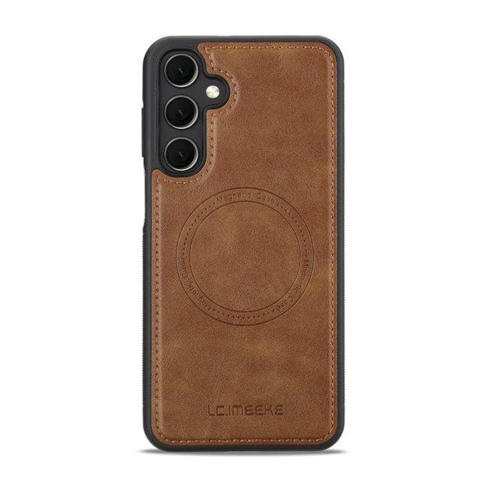 LC.imeeke - LC.IMEEKE L3 för Samsung Galaxy S25 Fodral KonstLäder - Brun