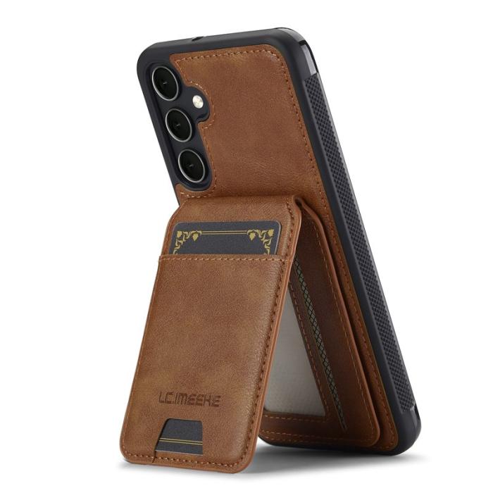 LC.imeeke - LC.IMEEKE L3 för Samsung Galaxy S25 Fodral KonstLäder - Brun
