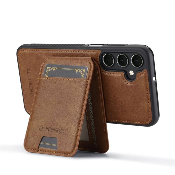 LC.imeeke - LC.IMEEKE L3 för Samsung Galaxy S25 Fodral KonstLäder - Brun