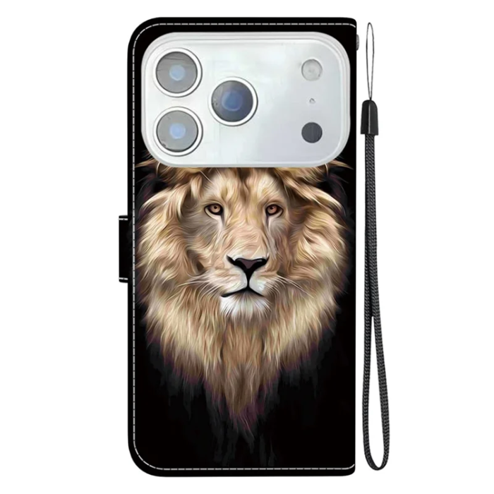 A-One Brand - iPhone 17 Pro Max Plånboksfodral Med Lanyard - Lion Head