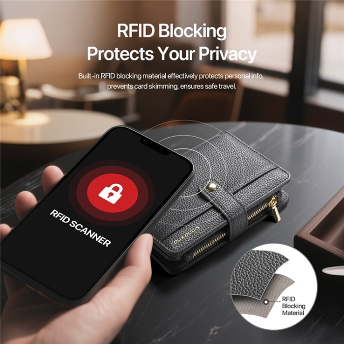 Dux Ducis - Dux Ducis Passhållare Plånbok RFID Multikort PU-Läder - Ljusgrå