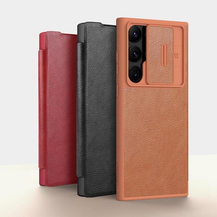 UTGATT1 - Nillkin Galaxy S23 Ultra Plånsboksfodral Qin Läder Pro - Svart