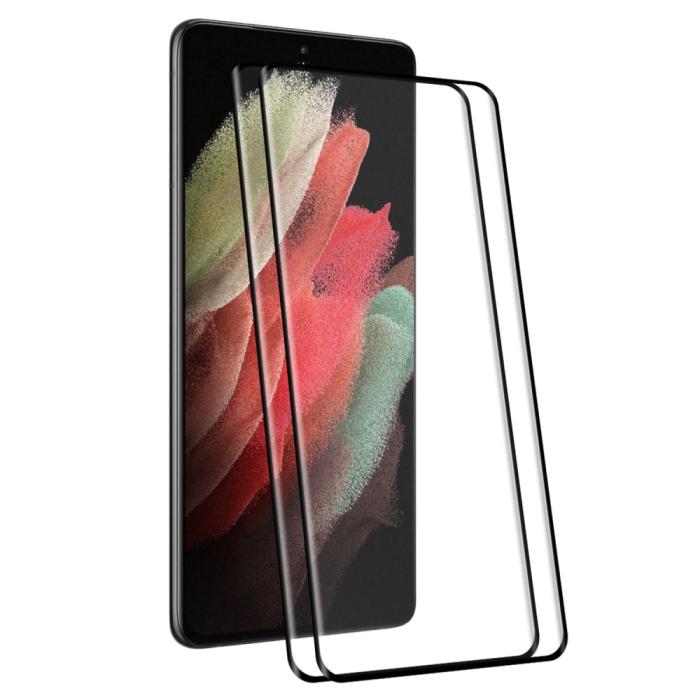 A-One Brand - [2-PACK] 3D Curved Full Glue Härdat Glas Skärmskydd Galaxy S22 Ultra - Svart