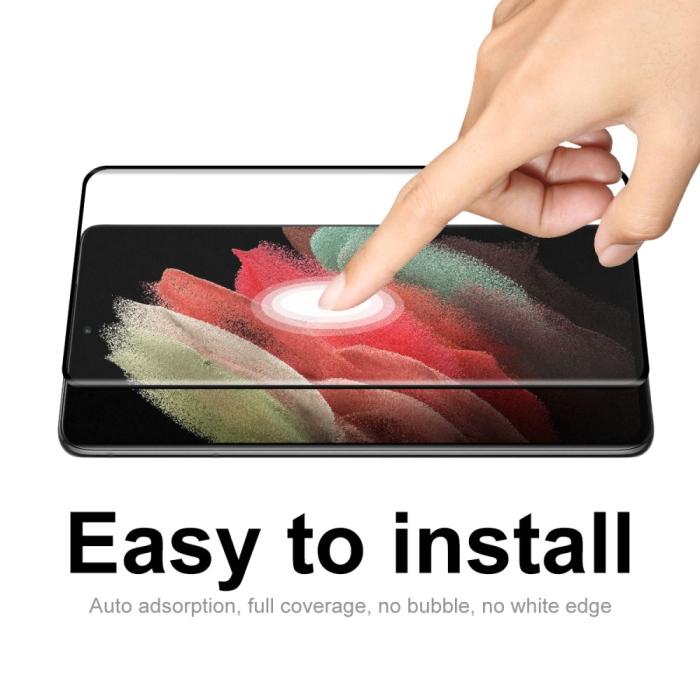A-One Brand - [2-PACK] 3D Curved Full Glue Härdat Glas Skärmskydd Galaxy S22 Ultra - Svart