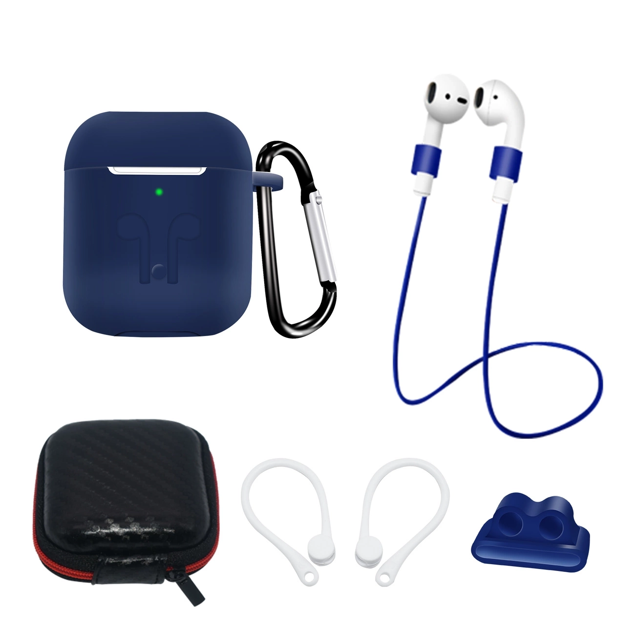 [5-Pack] Airpods 1/2 Tillbehör Set - Blå | 2353 | AlltMobil