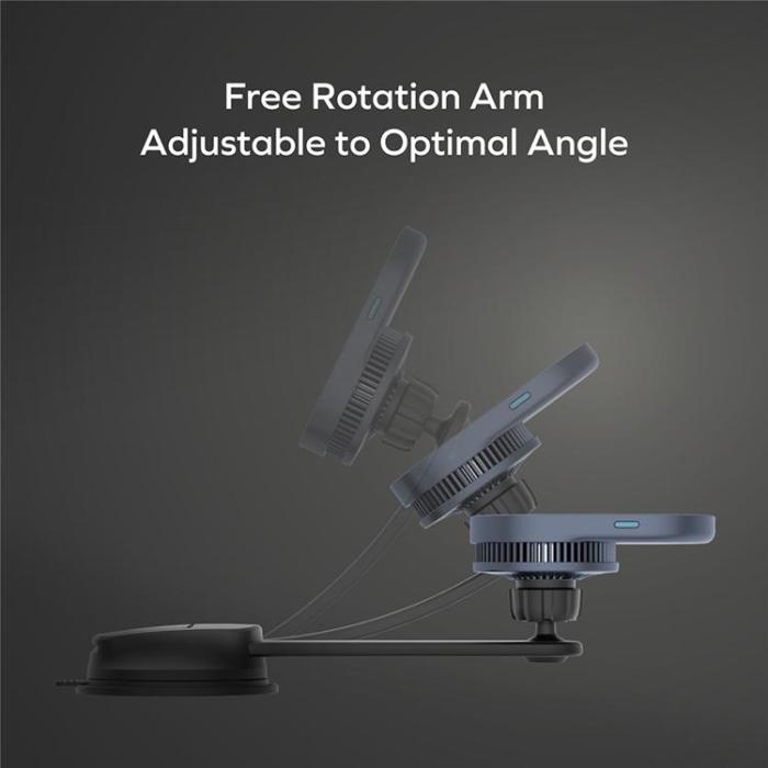 MOMAX - MOMAX Qi2 Bilmontering MagSafe 25W Trådlös Laddare 1-Move Q.Mag