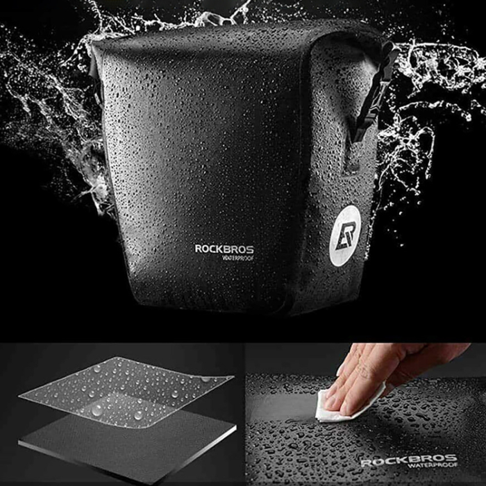 Rockbros - Rockbros Vattentät Cykelväska med Axelrem Montering Fram/Bak 10-14l - Svart