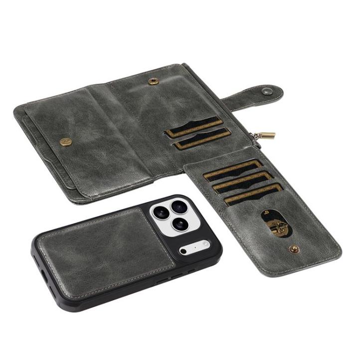 A-One Brand - iPhone 17 Pro Plånboksfodral Detachable korthållare - Grön