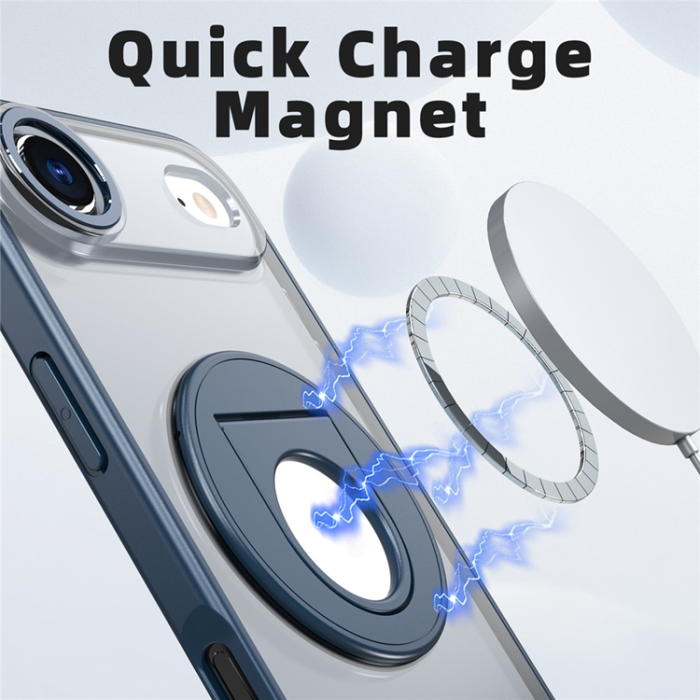 A-One Brand - iPhone 17 Air Mobilskal MagSafe Rotating Kickstand - Mörkblå