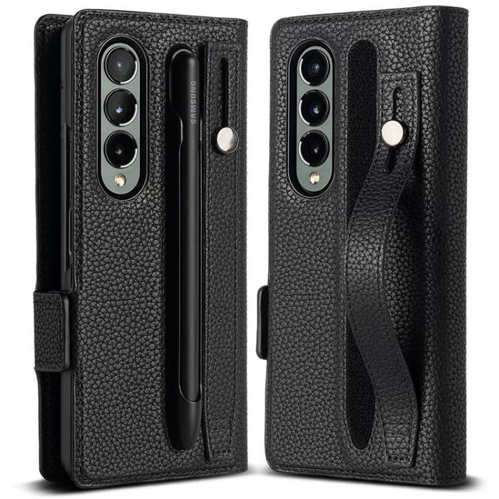 UTGATT1 - Ringke Galaxy Z Fold 4 Plånboksfodral Signature EZ Strap - Svart