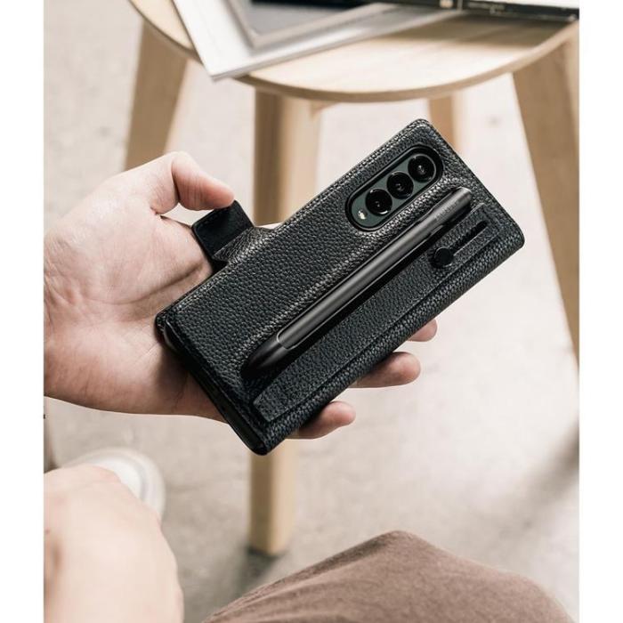UTGATT1 - Ringke Galaxy Z Fold 4 Plånboksfodral Signature EZ Strap - Svart