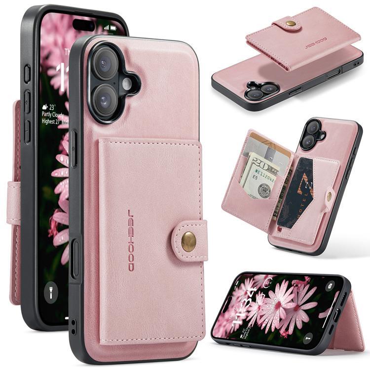 JEEHOOD iPhone 17 Mobilskal KonstLäder + Plast Avtagbar - Rosa | 2353 | AlltMobil