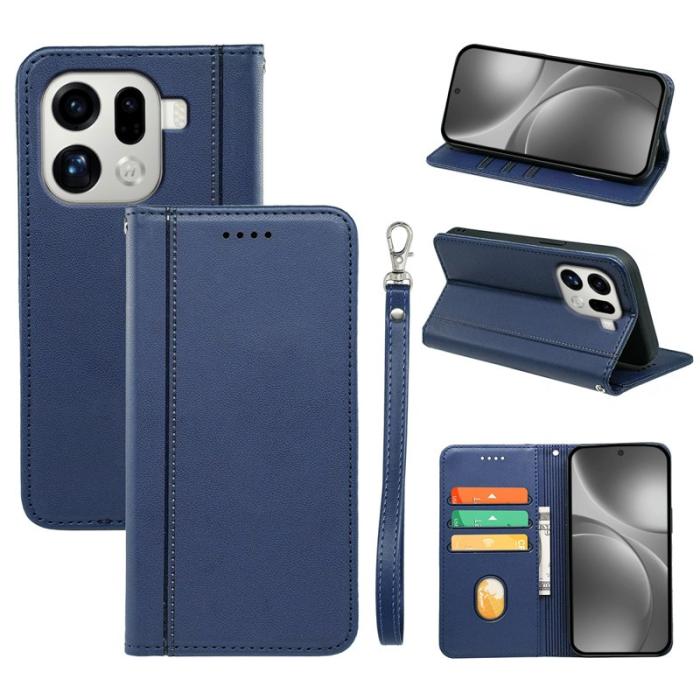 OEM - Oppo Find X9 Pro 5G Fodral PU Läder Magnetisk Stängning - Blå