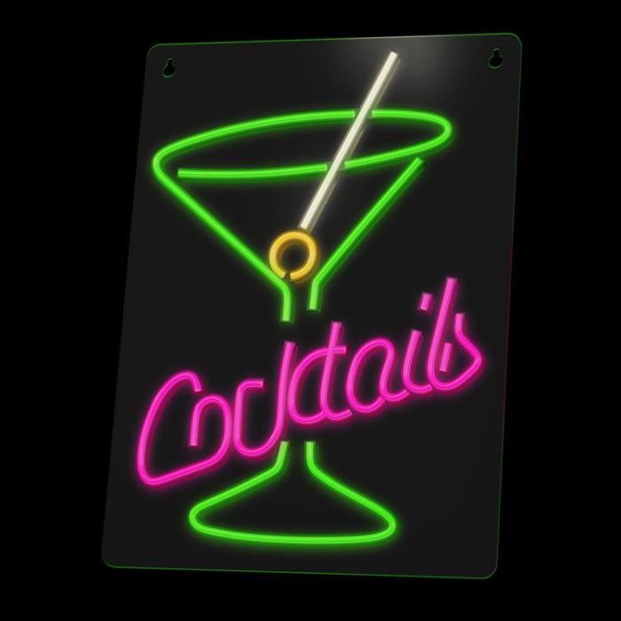 Forever Light - Forever Light LED Neon PLEXI COCKTAILS - Rosa/Grön
